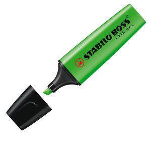 Evidenziatore Stabilo Boss Original - punta a scalpello - tratto 2 - 5 mm - verde 33 - Stabilo - immagine 1
