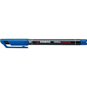 Pennarello OHPen universal permanente 843 - punta media 1 mm - blu - Stabilo - immagine 1
