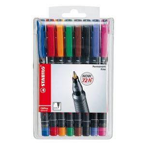 Pennarello OHPen universal permanente 842  - punta fine 0,7 mm - colori assortiti - Stabilo - conf. 8 pezzi - immagine 1