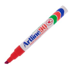 Marcatore permanente A 90 - punta scalpello - 2 - 5 mm - rosso - Artline - immagine 1