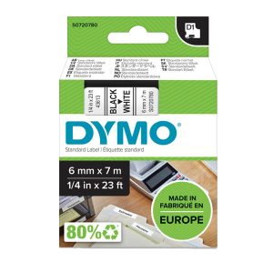 Nastro D1 436130 - 6 mm x 7 mt - nero/bianco - Dymo - immagine 1