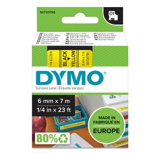 Nastro D1 436180 - 6 mm x 7 mt - nero/giallo - Dymo - immagine 1