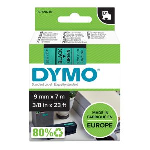 Nastro D1 409190 - 9 mm x 7 mt - nero/verde - Dymo - immagine 1