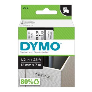 Nastro D1 450100 - 12 mm x 7 mt - nero/trasparente - Dymo - immagine 1