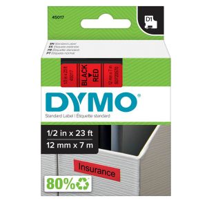 Nastro D1 450170 - 12 mm x 7 mt - nero/rosso - Dymo - immagine 1