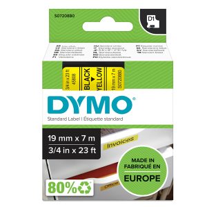 Nastro D1 458080 - 19 mm x 7 mt - nero/giallo - Dymo - immagine 1