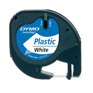 Nastro Letratag 912010 - in plastica - 12 mm x 4 mt - bianco - Dymo - immagine 2