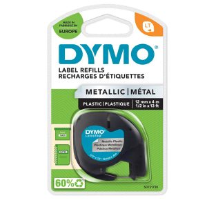 Nastro metallico Letratag 912080 - 12 mm x 4 mt - argento - Dymo - immagine 1
