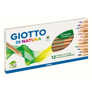Pastelli colorati Natura - diametro mina 3,8 mm - legno di cedro -  colore assortiti - Giotto - conf. 12 pezzi - immagine 1