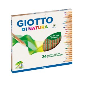 Pastelli colorati Natura - diametro mina 3,8 mm - legno di cedro - colori assortiti - Giotto - astuccio 24 pezzi - immagine 1