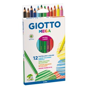 Pastelli colorati Mega - esagonale - mina 5,5 mm  - Giotto - conf. 12 pezzi - immagine 1