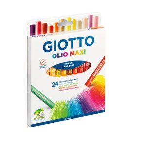 Pastelli a olio - lunghezza 70 mm - diametro11 mm - colori assortiti - Giotto - conf. 24 pezzi - immagine 1
