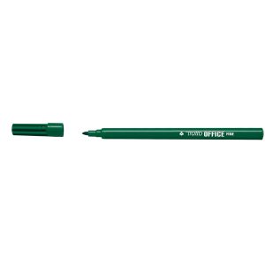 Pennarelli Office - punta feltro - punta fine -  tratto 0,7 mm - verde - conf. 12 pezzi - immagine 1