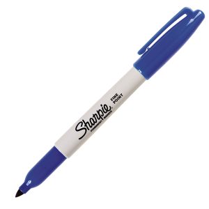 Marcatore permanente - punta fine 1 mm - blu - Sharpie - immagine 1