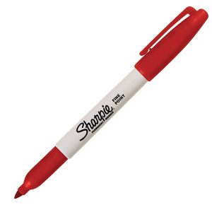Marcatore permanente - punta fine 1 mm - rosso - Sharpie - immagine 1