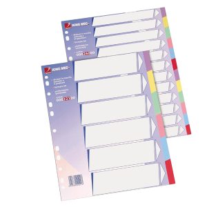 Separatore - cartoncino 225 gr - 6 tasti colorati - A4 - multicolore - immagine 1