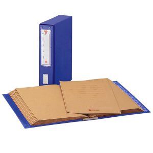 Classificatore alfabetico Mec - 20 cartelline 3 lembi - 23 x 32 cm - dorso 8,5 cm - blu - King Mec - immagine 1