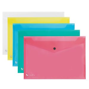 Busta con bottone Pull - 21x29,7 cm - colori assortiti - King Mec - immagine 1
