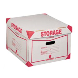 Scatola Storage - con coperchio - 38,5x26,4x39,7 cm - bianco e rosso - Esselte Dox - immagine 1