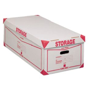 Scatola Storage - con coperchio - 38,5x26,4x75,5 cm - bianco e rosso - 1604 Esselte Dox - immagine 1