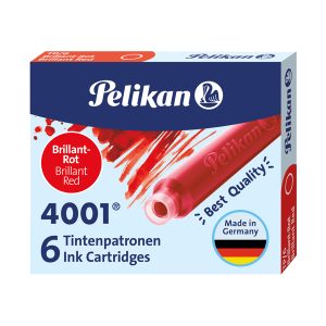 Cartucce inchiostro 4001 (TP/6)  - lunghezza 39mm - rosso - Pelikan  - conf. 6 pezzi - immagine 1