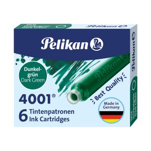 Cartucce inchiostro 4001 (TP/6)  - lunghezza 39mm - verde scuro - Pelikan  - conf. 6 pezzi - immagine 1