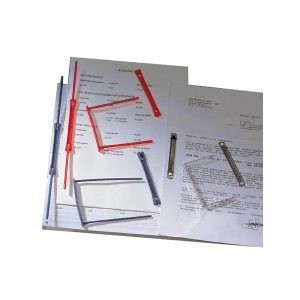 Fastener fermafogli Data Clip - per tabulati - plastica - blu - King Mec - conf. 100 pezzi - immagine 1