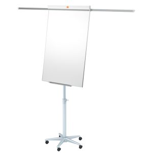 Lavagna portablocco Classic con ruote - 100 x 70 cm - bracci estensibili - bianco - Nobo - immagine 4