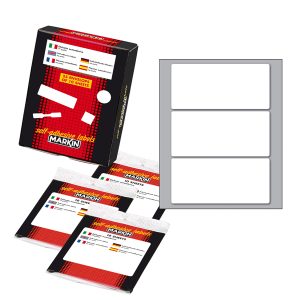 Etichette adesive - in carta - permanenti - 100 x 46 mm - 3 et/fg - 10 fogli - bianco - Markin - immagine 1