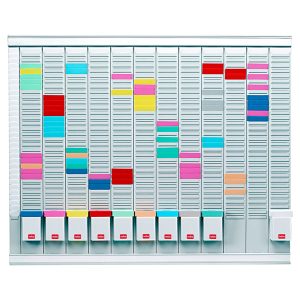 Professional Planner - 80 x 73 x 1,5 cm - 100 schede indice 1 bianche e 1000 schede indice 2 colorate incluse - Nobo - immagine 1