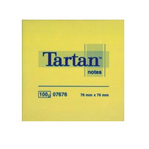 Blocco foglietti - giallo pastello - 76 x 76mm - 63gr - 100 fogli - Tartan™ - immagine 1