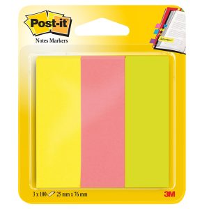 Segnapagina Post-it in carta - 671-3 - 25 x 76 mm - 3 colori Neon - Post-it - conf. 300 pezzi - immagine 1