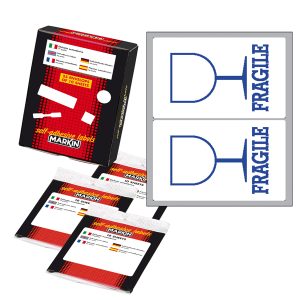 Etichette adesive fragile - in carta - permanenti - 115 x 70 mm - 2 et/fg - 10 fogli - bianco - Markin - immagine 1