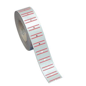 Etichette rigate permanenti per prezzatrici TOWA /MOTEX - 21x12 mm - bianco - rotolo da 1000 etichette - immagine 1