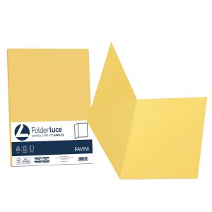 Cartelline semplici Luce - 200 gr - 25x34 cm - giallo sole - Favini - conf. 50 pezzi - immagine 1