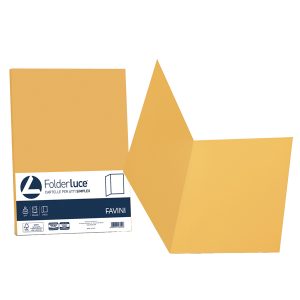 Cartelline semplici Luce - 200 gr - 25x34 cm - giallo oro - Favini - conf. 50 pezzi - immagine 1