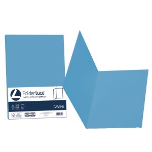 Cartelline semplici Luce - 200 gr - 25x34 cm - azzurro - Favini - conf. 50 pezzi - immagine 1
