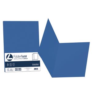 Cartelline semplici Luce - 200 gr - 25x34 cm - blu prussia - Favini - conf. 50 pezzi - immagine 1