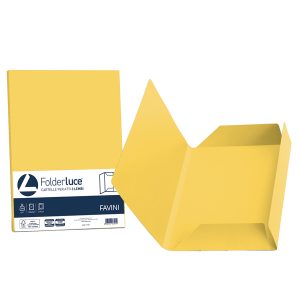 Cartelline 3 lembi Luce - 200 gr - 24,5x34,5 cm - giallo sole - Favini - conf. 25 pezzi - immagine 1
