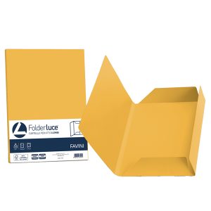 Cartelline 3 lembi Luce - 200 gr - 24,5x34,5 cm - giallo oro - Favini - conf. 25 pezzi - immagine 1