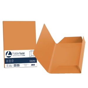 Cartelline 3 lembi Luce - 200 gr - 24,5x34,5 cm - arancio - Favini - conf. 25 pezzi - immagine 1