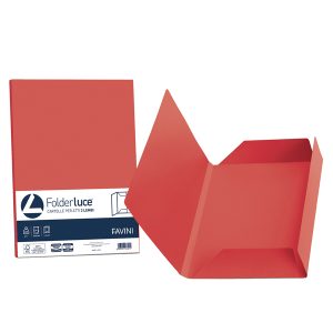 Cartelline 3 lembi Luce - 200 gr - 24,5x34,5 cm - rosso scarlatto - Favini - conf. 25 pezzi - immagine 1