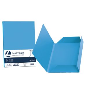 Cartelline 3 lembi Luce - 200 gr - 24,5x34,5 cm - azzurro - Favini - conf. 25 pezzi - immagine 1
