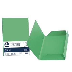 Cartelline 3 lembi Luce - 200 gr - 24,5x34,5 cm - verde - Favini - conf. 25 pezzi - immagine 1