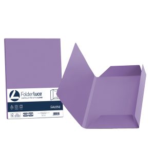 Cartelline 3 lembi Luce - 200 gr - 24,5x34,5 cm - violetto - Favini - conf. 25 pezzi - immagine 1