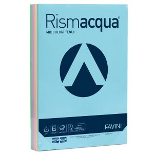 Carta Rismacqua - A4 - 90 gr - mix 5 colori - Favini - conf. 300 fogli - immagine 1