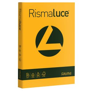 Carta Rismaluce - A4 - 140 gr - giallo oro 52 - Favini - conf. 200 fogli - immagine 1