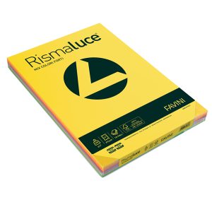 Carta Rismaluce - A3 - 200 gr - mix 8 colori - Favini - conf. 125 fogli - immagine 1