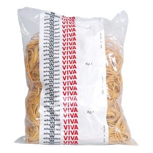 Elastici ad anello - diametro 7 cm - 1 kg - gomma - giallo - Viva - immagine 1