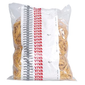 Elastici ad anello - diametro 10 cm - 1 kg - gomma - giallo - Viva - immagine 1